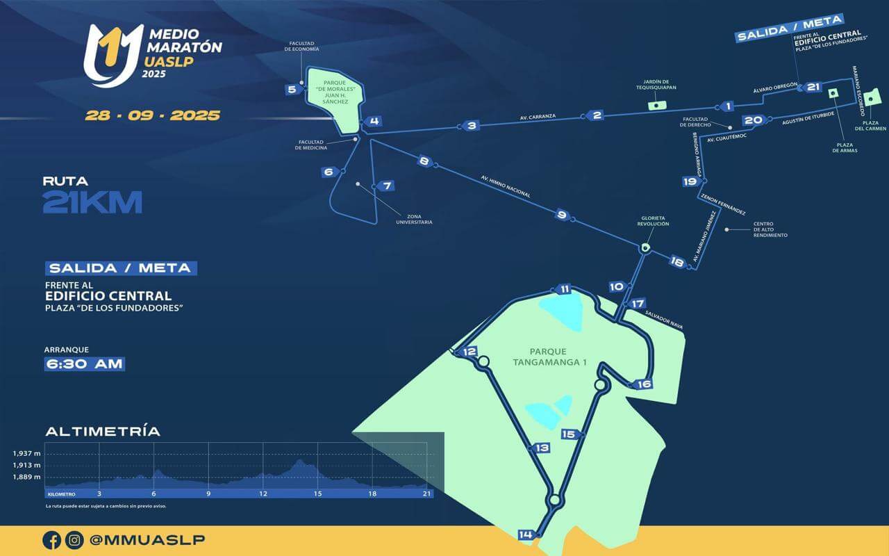 Policía de la Capital activará operativo vial por el Medio Maratón UASLP 2025