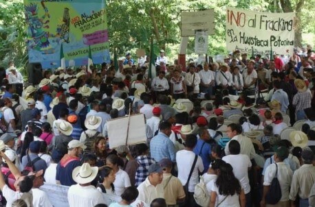 Pueblos indígenas de la Huasteca dicen fuerte y claro: “¡No al fracking!” en pleno informe de Gobierno de Claudia Sheimbaum