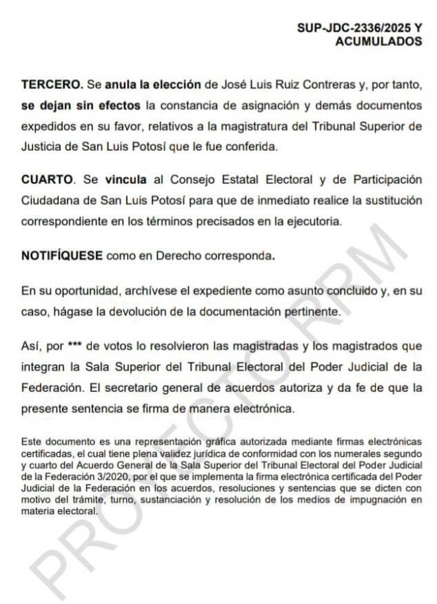  Tumban magistratura de José Luis Ruiz Contreras por aferrarse al hueso
