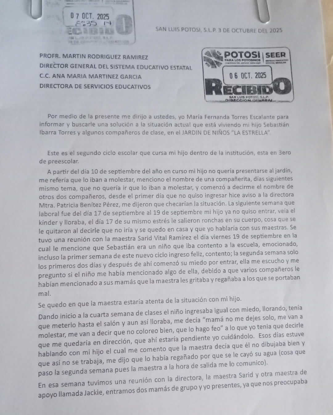 Padres denuncian maltrato en kínder “La Estrella” y exigen cambio de maestra
