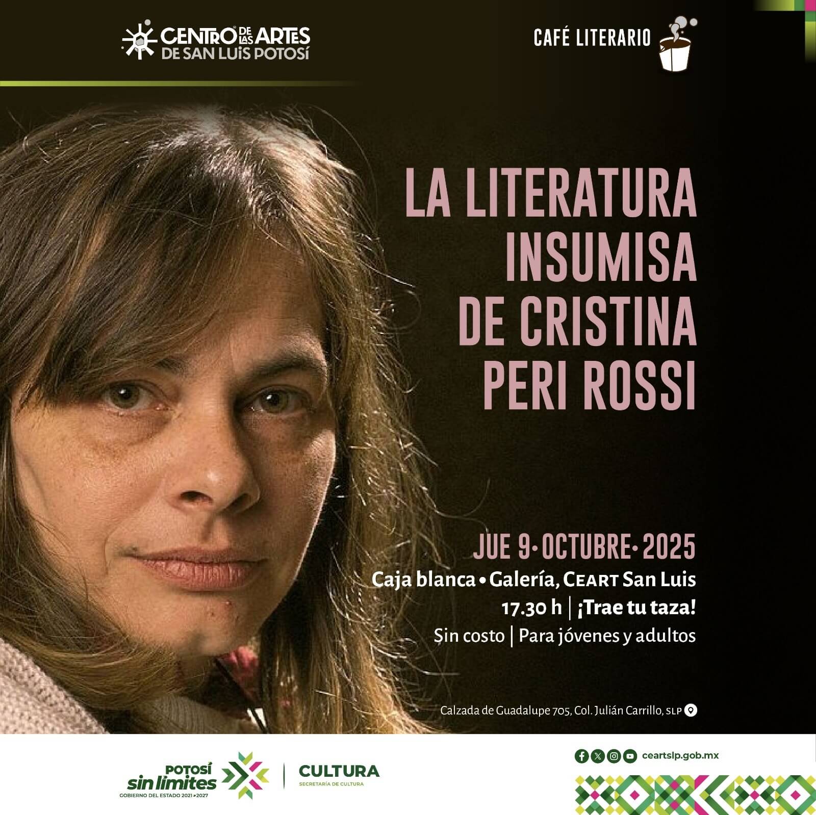 CEART presenta café literario sobre la obra de Cristina Peri Rossi