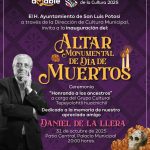 <strong></noscript></noscript>Cultura Municipal invita a la inauguración del Altar Monumental de Día de Muertos dedicado a Daniel de la Llera</strong>