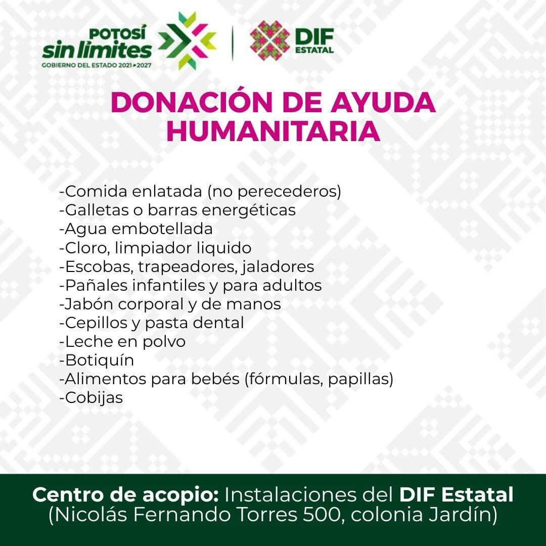 ¡La Huasteca nos necesita! dependencias estatales recolectan víveres
