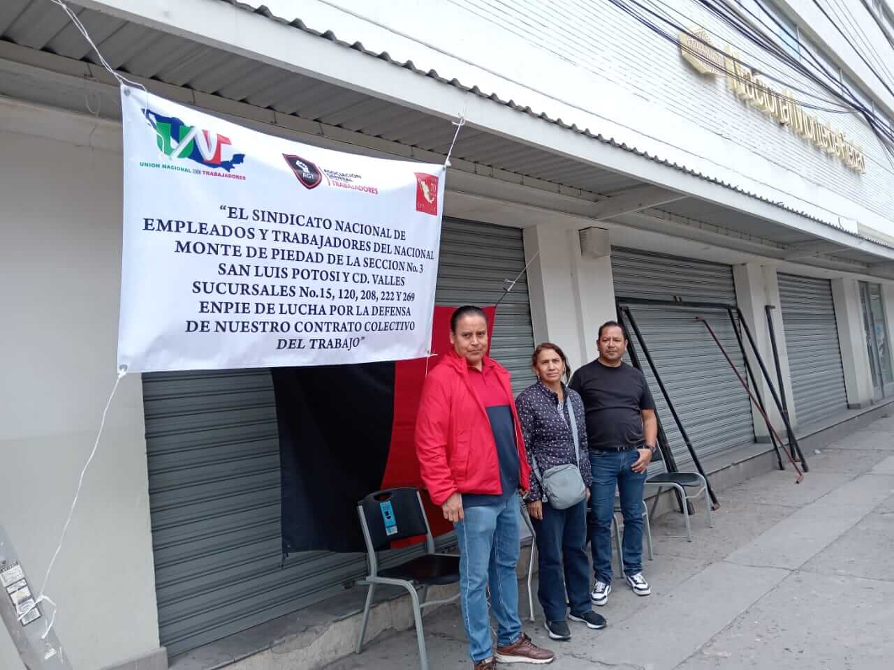 Monte de Piedad en huelga: 29 trabajadores paran labores y cinco sucursales cierran en SLP