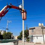 Mejoran alumbrado público en Villa de Pozos