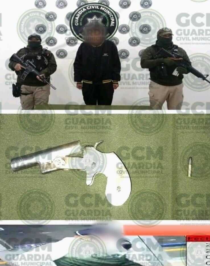 Policías de Soledad capturan a objetivo prioritario por portación de arma de fuego artesanal
