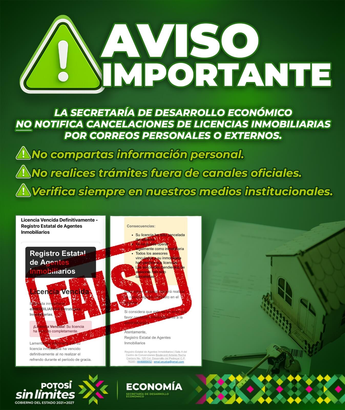 Alertan sobre correos falsos de licencias inmobiliarias