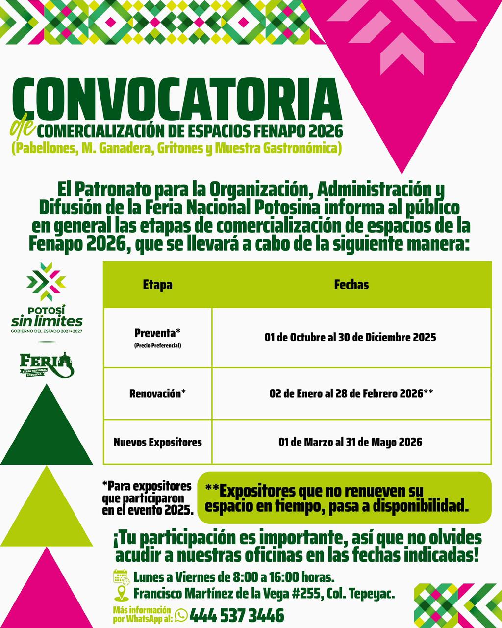 Avanza comercialización de espacios para la FENAPO 2026