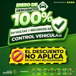 Descuento en multas de control vehicular solo aplica en línea y bancos