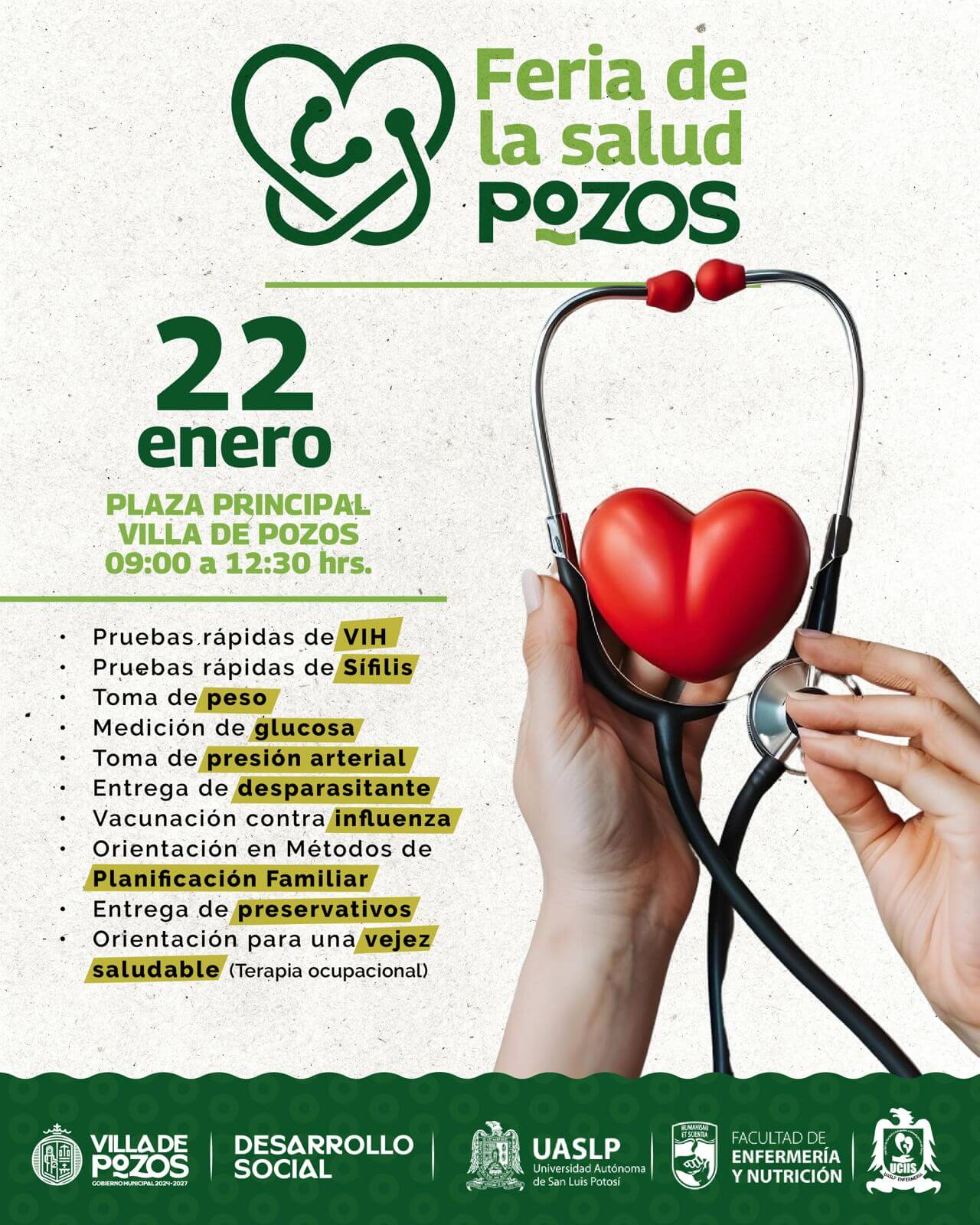 Villa de Pozos impulsa la prevención con feria de la salud
