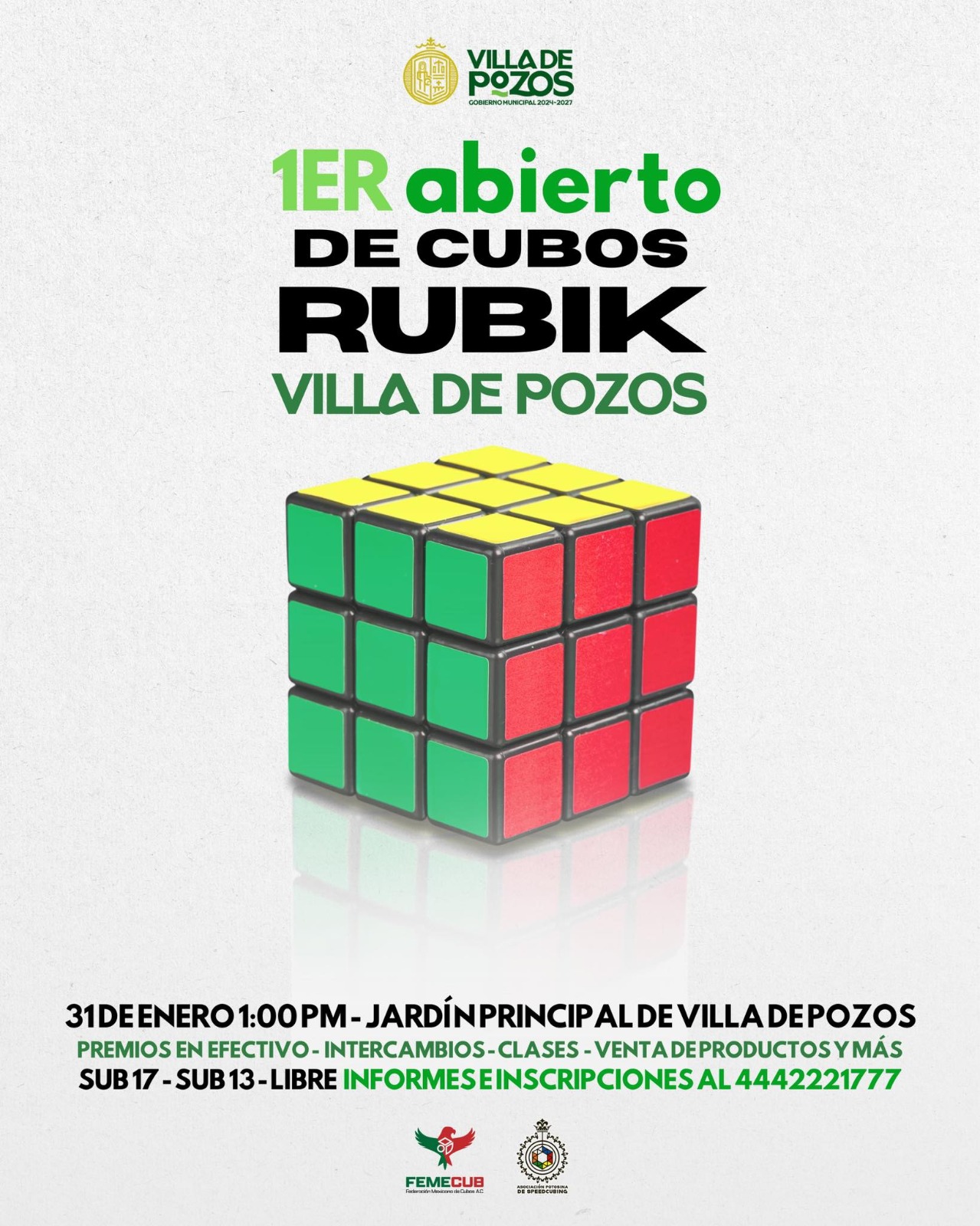 Villa de Pozos será sede del 1er abierto de cubos rubik 2026