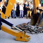 Paty Aradillas arrancó la rehabilitación integral integral calle 101, en el Palmar