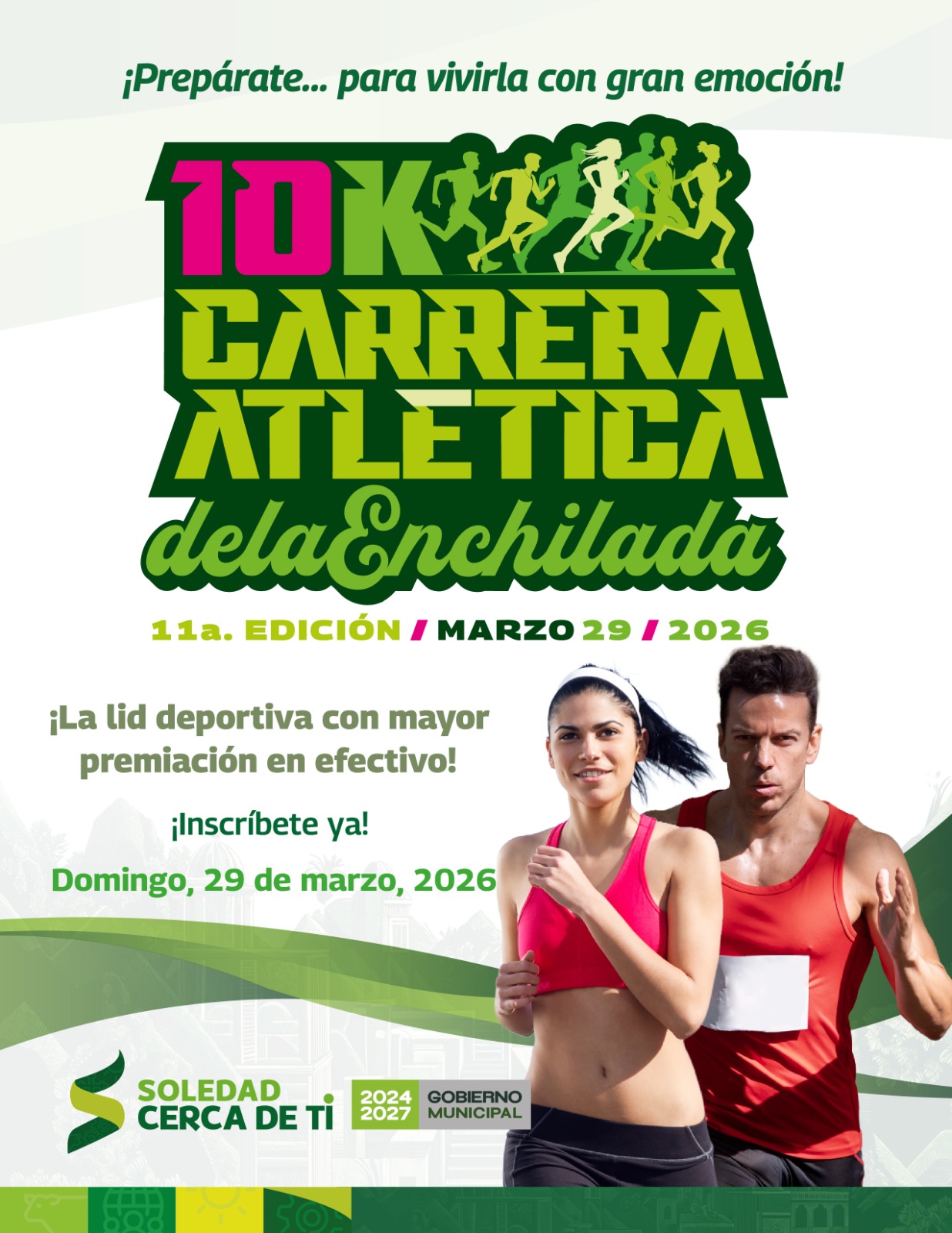 ¡Más de 300 mil pesos en premios!: abre convocatoria la 11ª carrera de la enchilada en Soledad