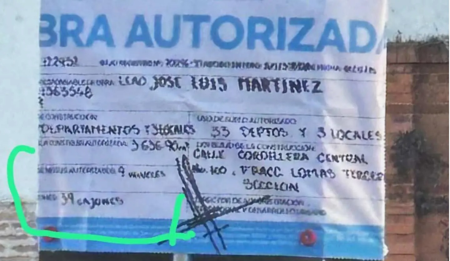 ¿Seis o nueve pisos? Aviso publicado por vecinos de Lomas contradice al alcalde