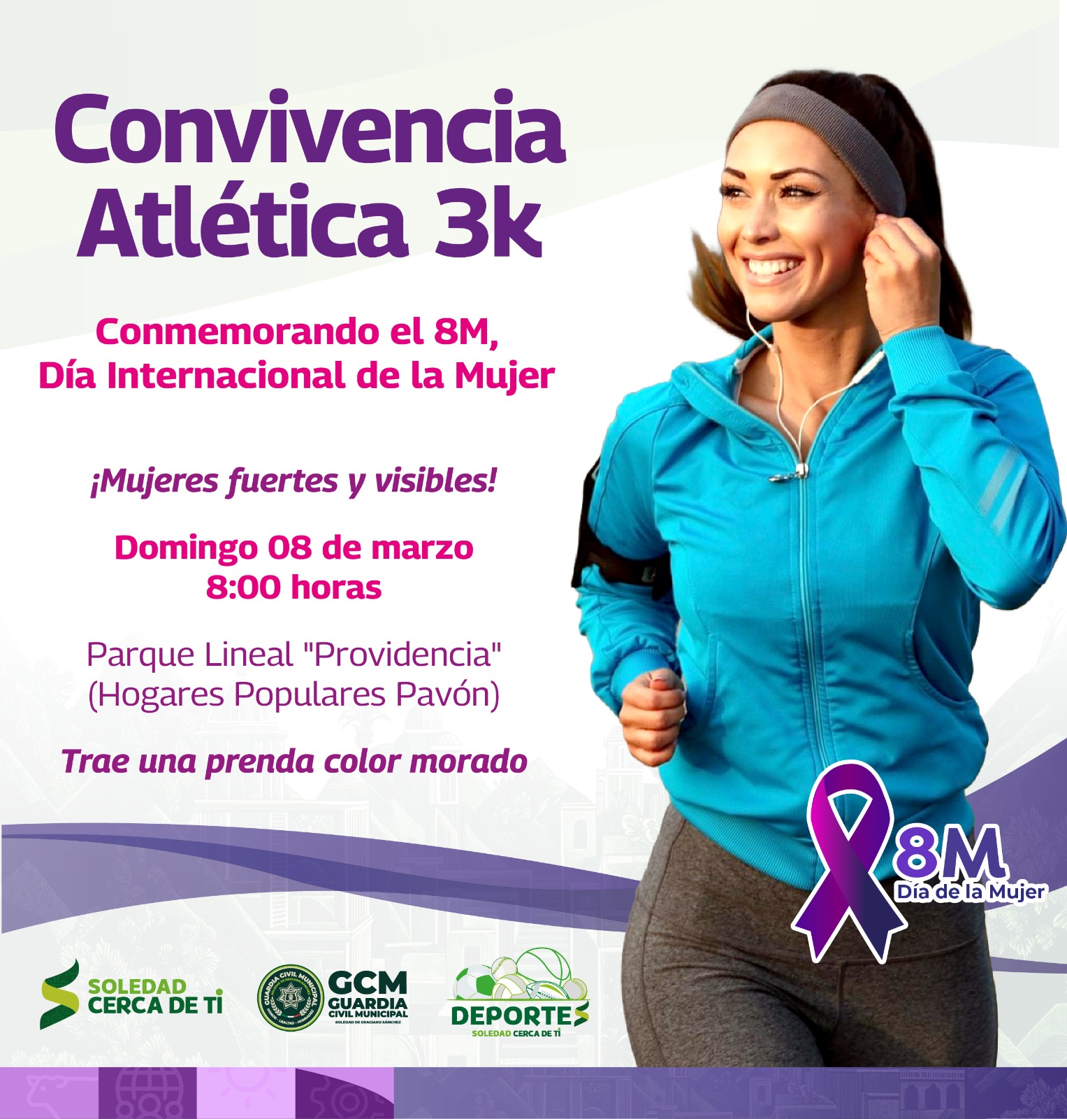 Soledad invita a familias a convivencia atlética conmemorativa del día de la mujer