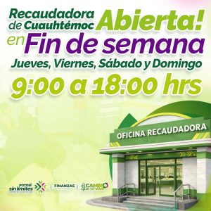 Oficina recaudadora de Cuauhtémoc permanecerá abierta en días santos