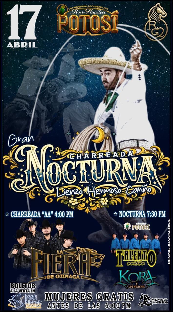 Gran charreada nocturna encenderá el ambiente este 17 de abril
