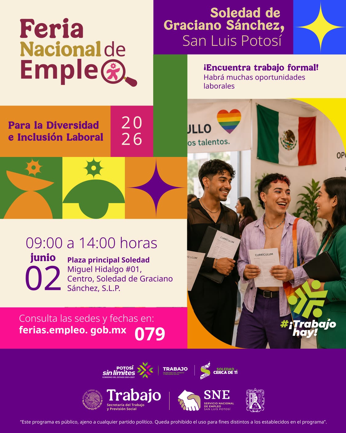 Municipio de Soledad derá sede de la Feria Nacional del Empleo, con 400 vacantes disponibles