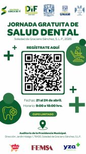 Soledad de Graciano Sánchez recibe jornada de salud bucal gratuita, del 20 al 24 de abril