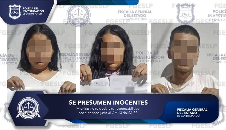 FGESLP aprehende a tres presuntos responsables de asalto a farmacia en la capital potosina