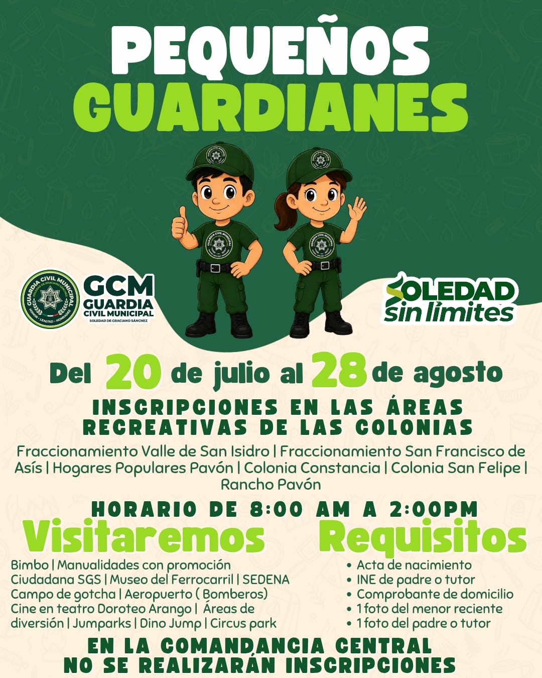 Guardia civil municipal organiza campamento “pequeños guardianes” para niños y niñas soledenses