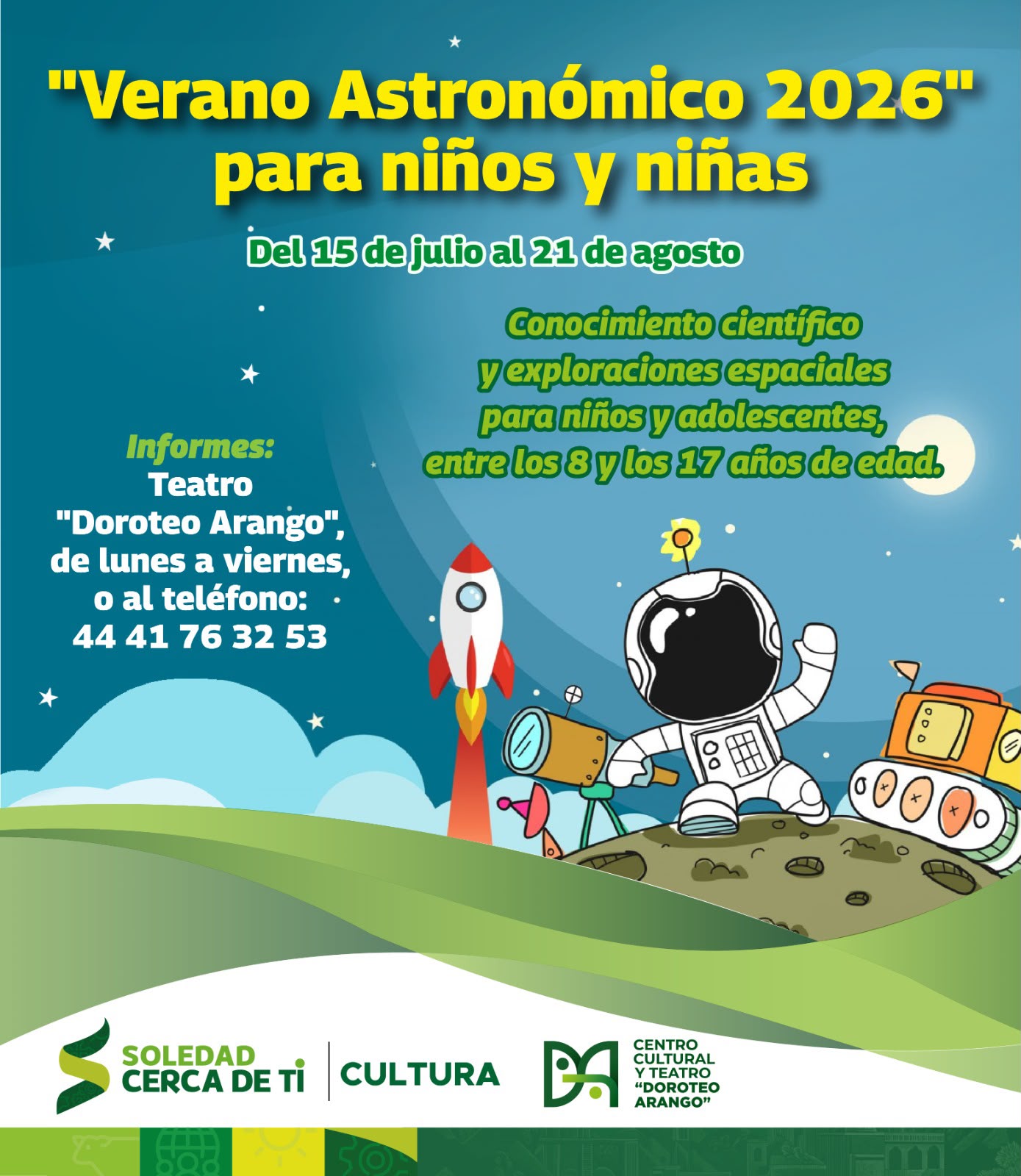 Cultura municipal de Soledad prepara actividades de verano para niños y adolescentes