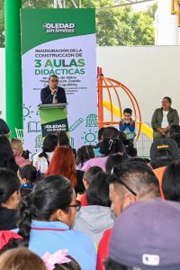 Juan Manuel Navarro inaugura la construcción de 3 aulas en Jardín de Niños «María Rosaura Zapata Cano»
